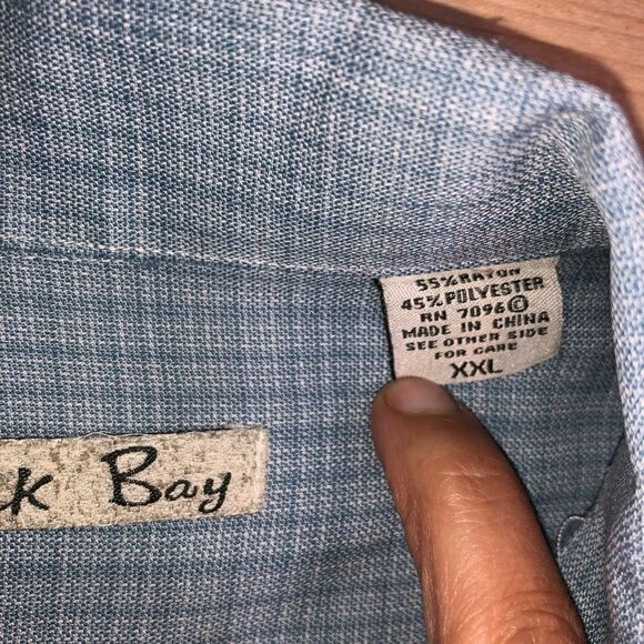 Batik Bay Button up Shirt XXL Light Blue - Picture 10 of 10
